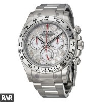 Réplique Rolex Cosmograph Daytona Météorite Cadran Romain Bracelet Oyster Or Blanc 18k 116509MTAO