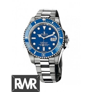 Réplique Rolex Submariner Date 116619LB-97209 Cadran Bleu