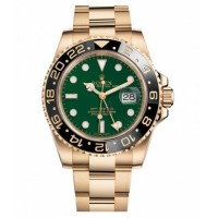 Réplique Rolex GMT Master II Or Jaune Cadran Vert 116718 G