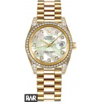 Réplique Rolex Datejust 31 or diamant Femme 178158