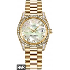 Réplique Rolex Datejust 31 or diamant Femme 178158