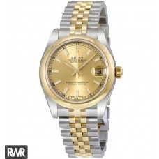 Réplique Rolex Datejust Champagne Dial Automatique en acier inoxydable et or 18 kt 178243CSJ