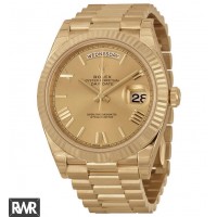 Réplique Rolex Day-Date 40 Champagne Cadran Or Jaune 18K Président 228238CRSP