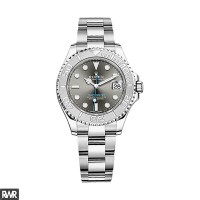 Réplique Rolex Yacht-Master Rhodium Cadran Acier et Platine Oyster Midsize RSO 268622