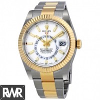 Réplique Rolex Sky-Dweller 326933 Champagne - Cadran Bleu-Noir