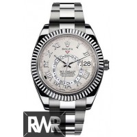 Réplique Rolex Sky-Dweller Oyster Perpetual 42mm Or Blanc 326939-72419