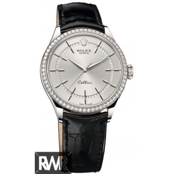 Réplique Rolex Cellini Time 18ct Or Blanc Rhodium Cadran 50709RBR