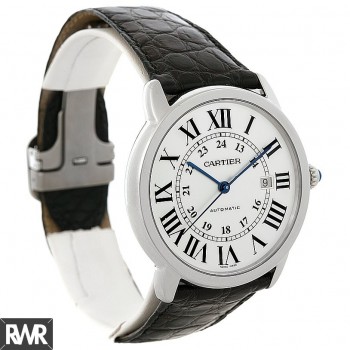 Réplique Cartier Ronde Solo Cadran Argent Automatique Acier W6701010