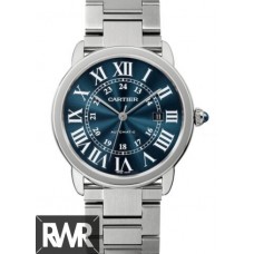 Réplique Cartier Ronde Solo Cadran Bleu Automatique Hommes WSRN0023