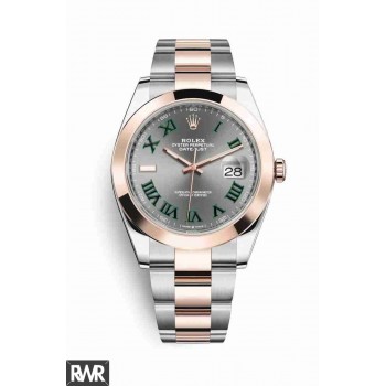 Réplique Rolex Datejust 41 Everose Everose or 126301 cadran ardoise