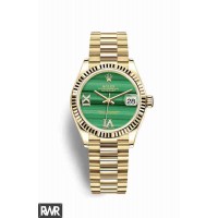 Réplique Rolex Datejust 31 Or jaune 18 ct 278278 Malachite serti de diamants Cadran