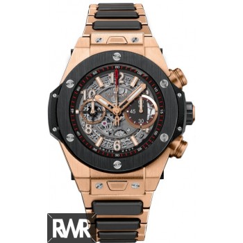 Copie Hublot Big Bang Unico King Or Bracelet Céramique 411.OM.1180.OM