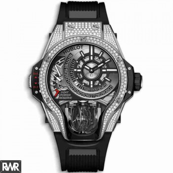 Copie Hublot MP-09 Tourbillon Bi-Axe Titane Pavé