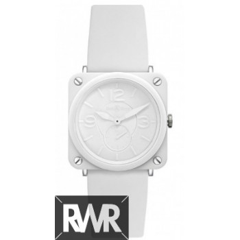 Réplique Bell & Ross Aviation Quartz Taille moyenne BR-S Fantôme en céramique blanche