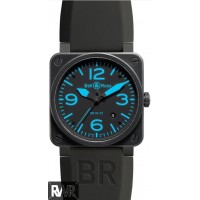 Réplique Bell & Ross Aviation 42MM Hommes BR 03-92 Bleu Carbone