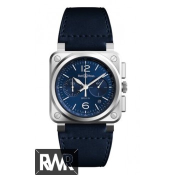 Réplique Bell & Ross BR 03 94 en acier bleu BR0394-BLU-ST-SCA