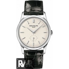 Réplique Patek Philippe Calatrava Cadran Argent Or Blanc 18 kt 5196G/001