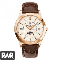 Réplique Patek Philippe Grand Complications Cadran Argenté Opalin Or Rose 18K 5496R-001