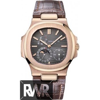 Réplique Patek Philippe Nautilus Or Rose Réserve de Marche Phase de Lune 5712R-001