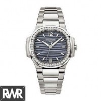 Réplique Patek Philippe Nautilus Bleu Teint Mop Cadran Automatique Dames Diamant 7018/1A-010