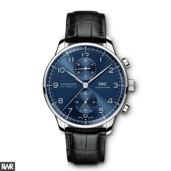 Réplique IWC Portugieser Chronographe Automatique Cadran Bleu Homme IW371491