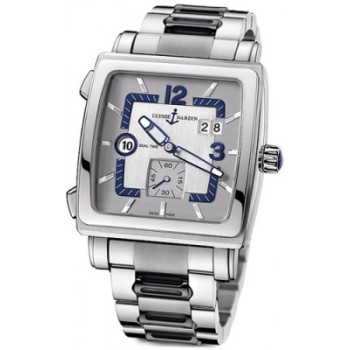 Réplique Ulysse Nardin Quadrato Dual Time Cadran Argent 42 mm 243-92-7M/601