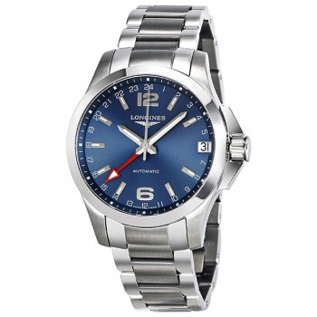 Réplique Montre Longines Conquest GMT automatique pour homme avec cadran bleu L3.687.4.99.6