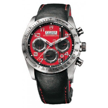 Réplique Tudor Fastrider Ducati Chronographe Cadran Rouge Cuir Noir 42000D