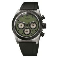 Réplique Tudor Fastrider Chronographe Lunette en céramique noire Bracelet en caoutchouc vert 42010n