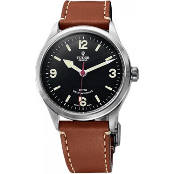 Réplique Tudor Heritage Ranger Automatique Cadran Noir Cuir Marron 79910-cuir